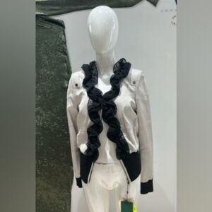 Chic Black and White Bomber Jacket